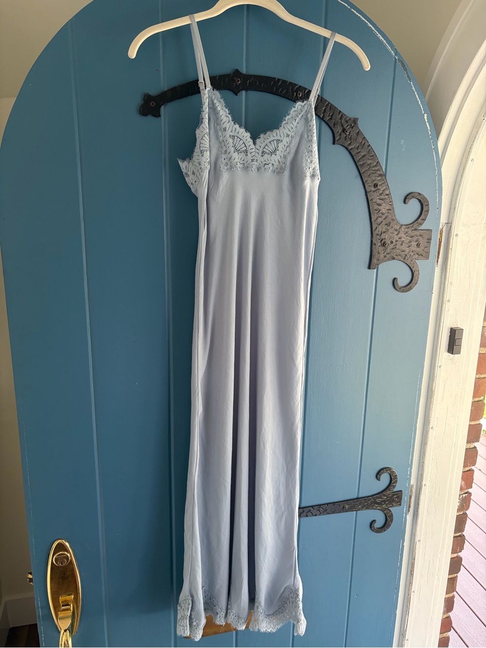 Aeri+ Emily Meritt Lace-Trim Satin Slip Dress